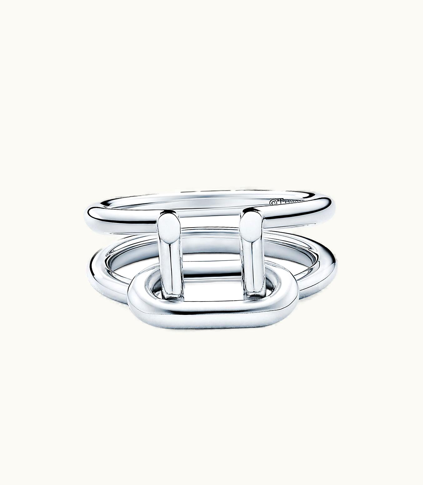 Tiffany & Co Tiffany Hardwear Two-Row Ring In Sterling Silver