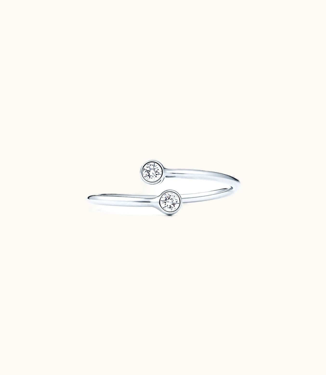 Tiffany & Co Elsa Peretti® Diamond Hoop Ring In Platinum With Diamonds