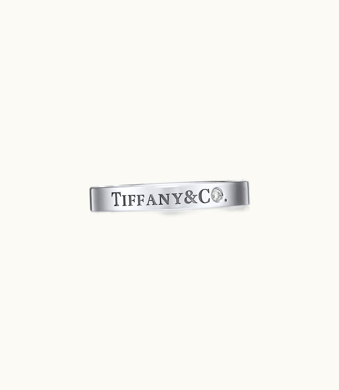 Tiffany & Co T&Co.® Band Ring In Platinum With A Diamond
