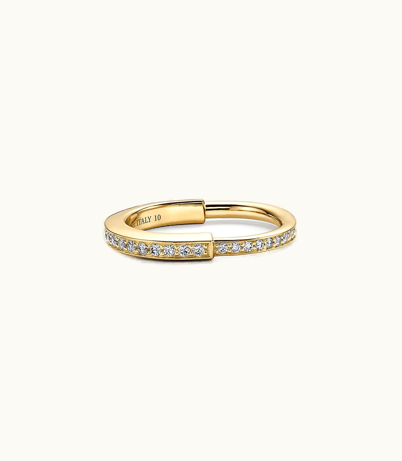 Tiffany & Co Tiffany Lock Ring In Yellow Gold With Pavé Diamonds