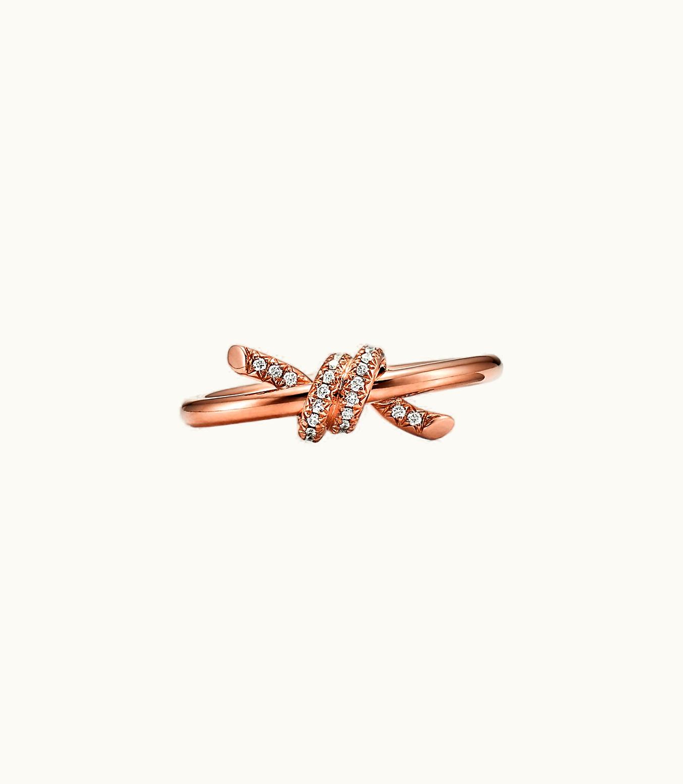 Tiffany & Co Tiffany Knot Ring In Rose Gold With Diamonds