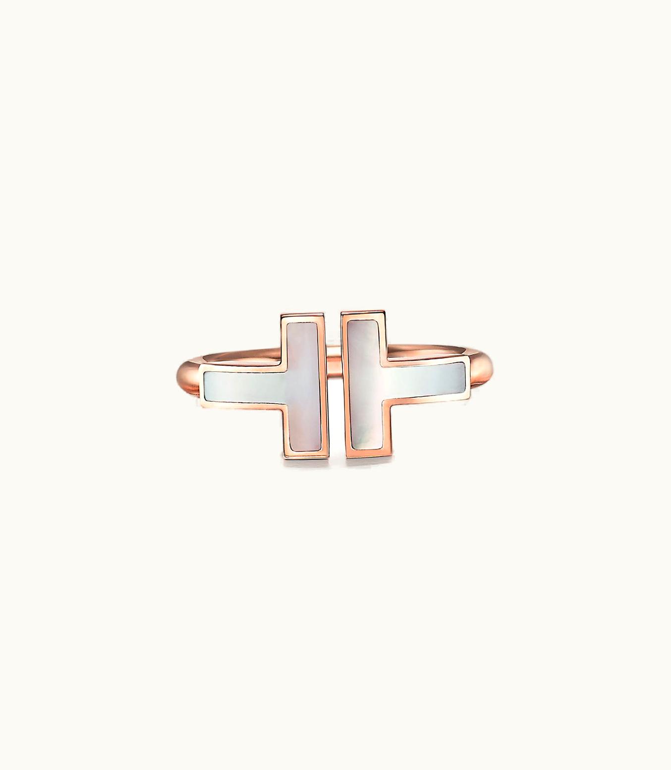 Tiffany & Co Tiffany T Wire Ring In Rose Gold With Mother-Of-Pearl