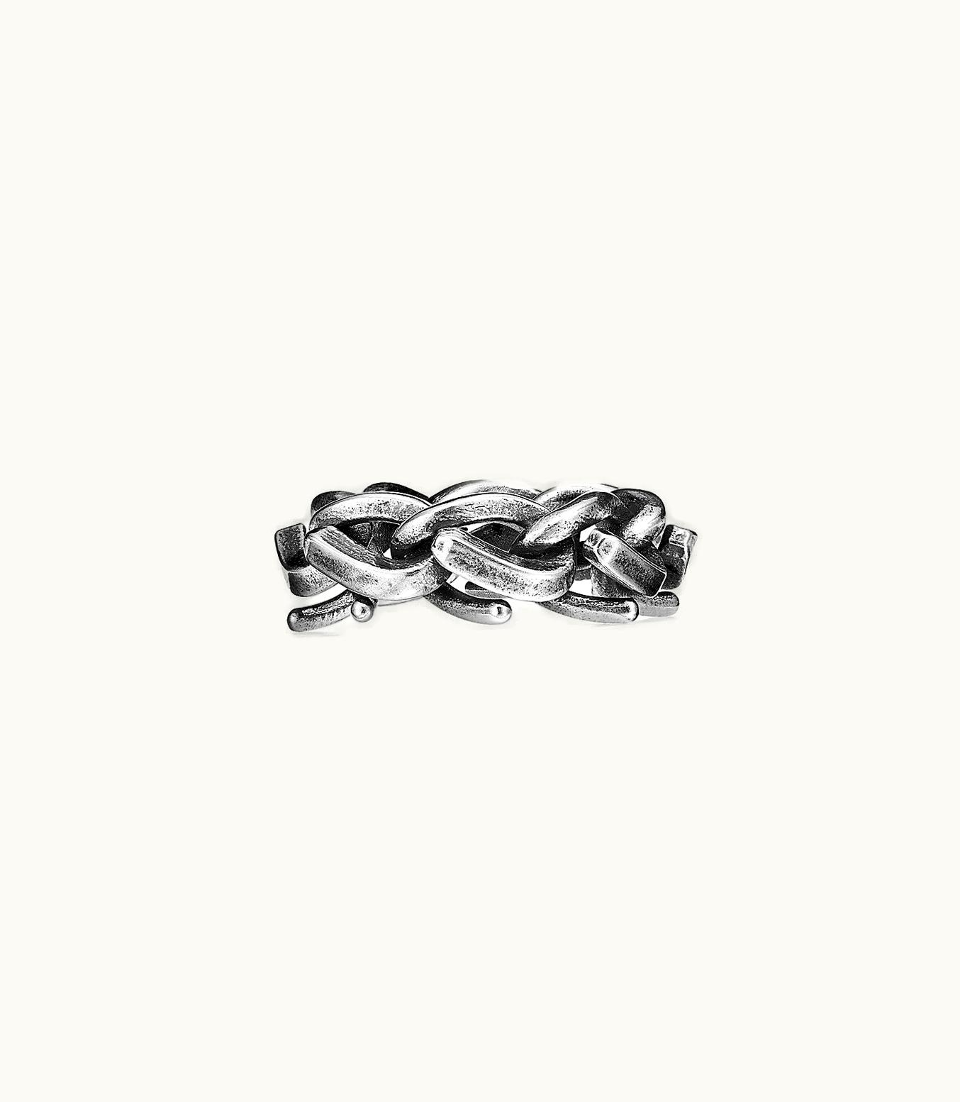 Tiffany & Co Tiffany Forge Link Ring In Blackened Sterling Silver