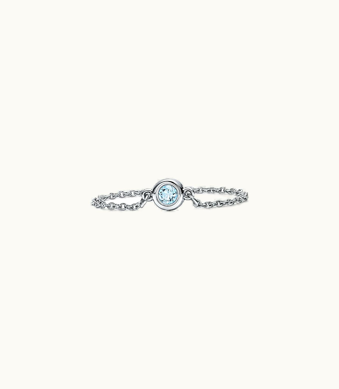 Tiffany & Co Elsa Peretti® Color By The Yard Ring In Silver With An Aquamarine