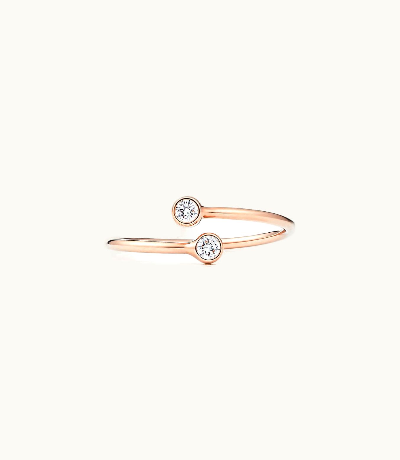 Tiffany & Co Elsa Peretti® Diamond Hoop Ring In 18K Rose Gold With Diamonds