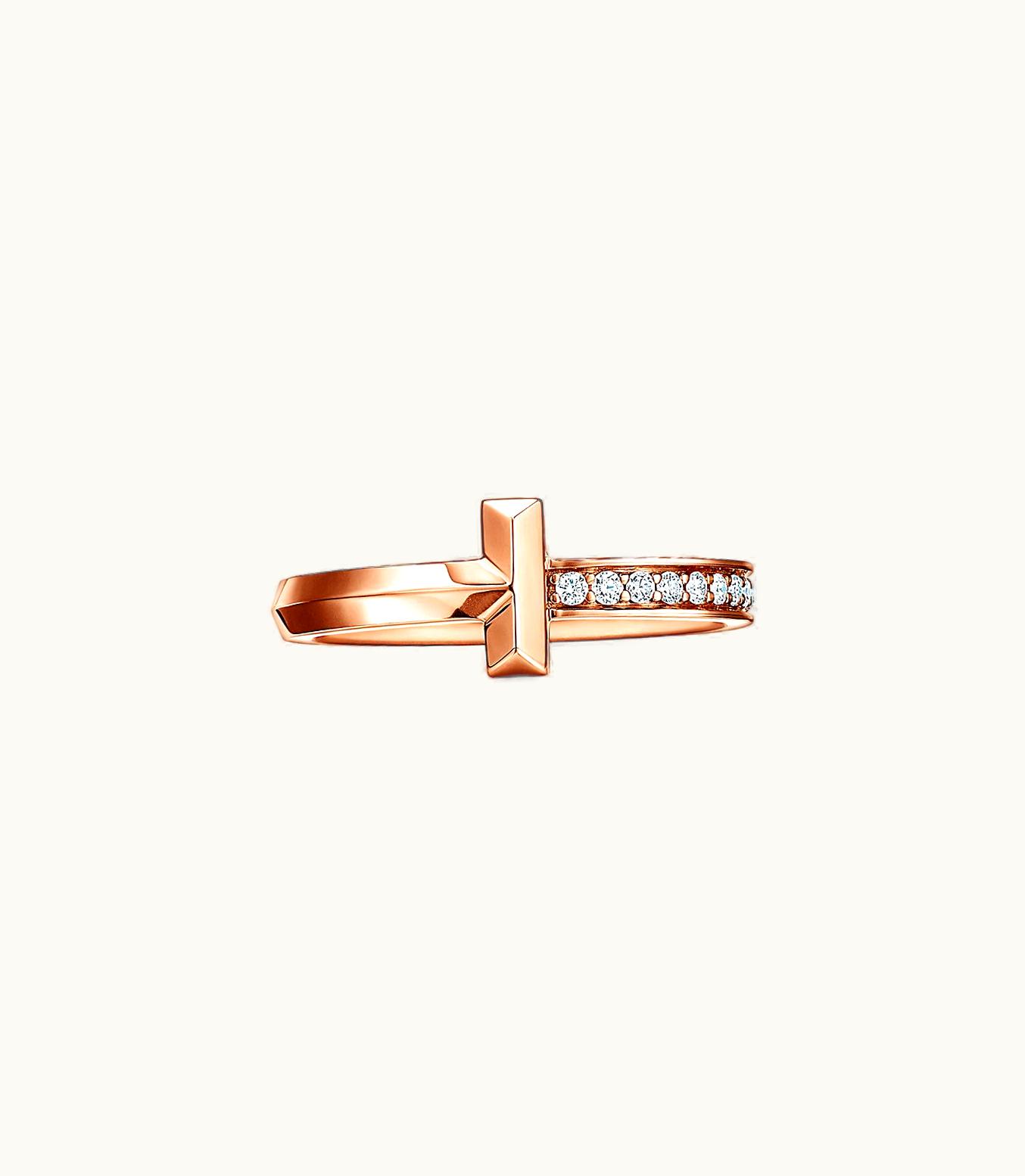 Tiffany & Co Tiffany T T1 Ring In Rose Gold With Diamonds, 2.5 Mm