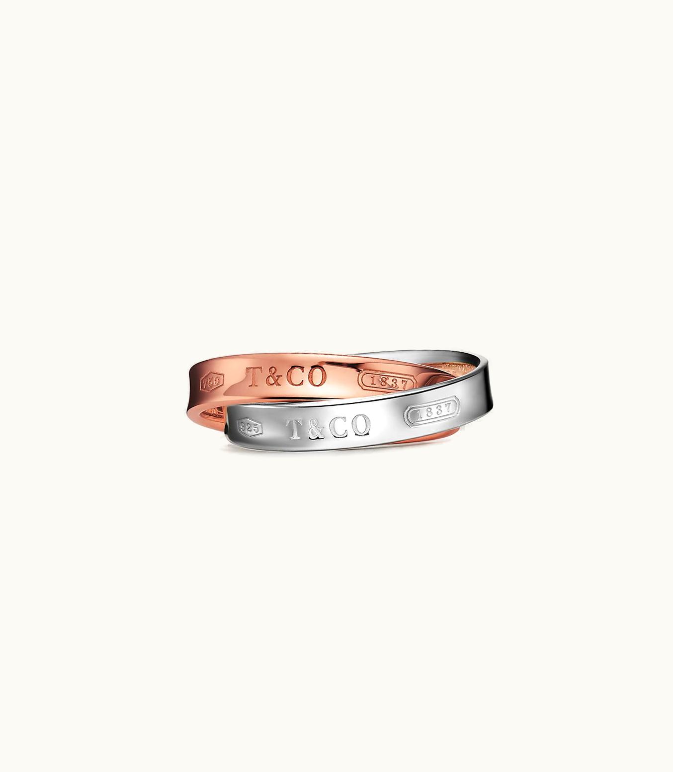 Tiffany & Co Tiffany 1837® Interlocking Circles Ring In Rose Gold And Sterling Silver