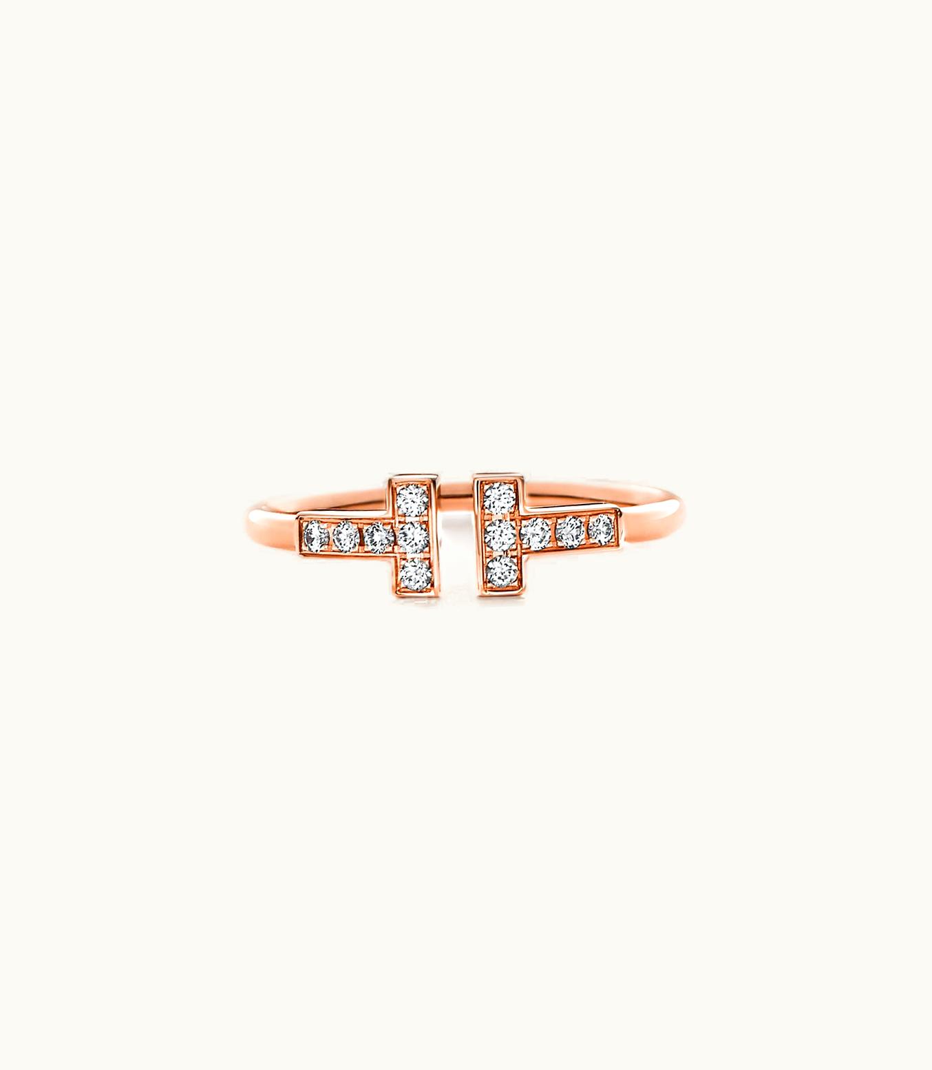 Tiffany & Co Tiffany T Diamond Wire Ring In 18K Rose Gold
