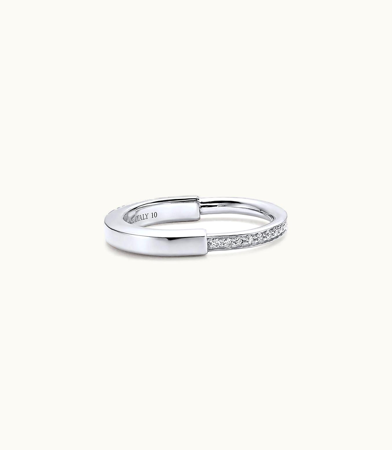 Tiffany & Co Tiffany Lock Ring In White Gold With Diamonds
