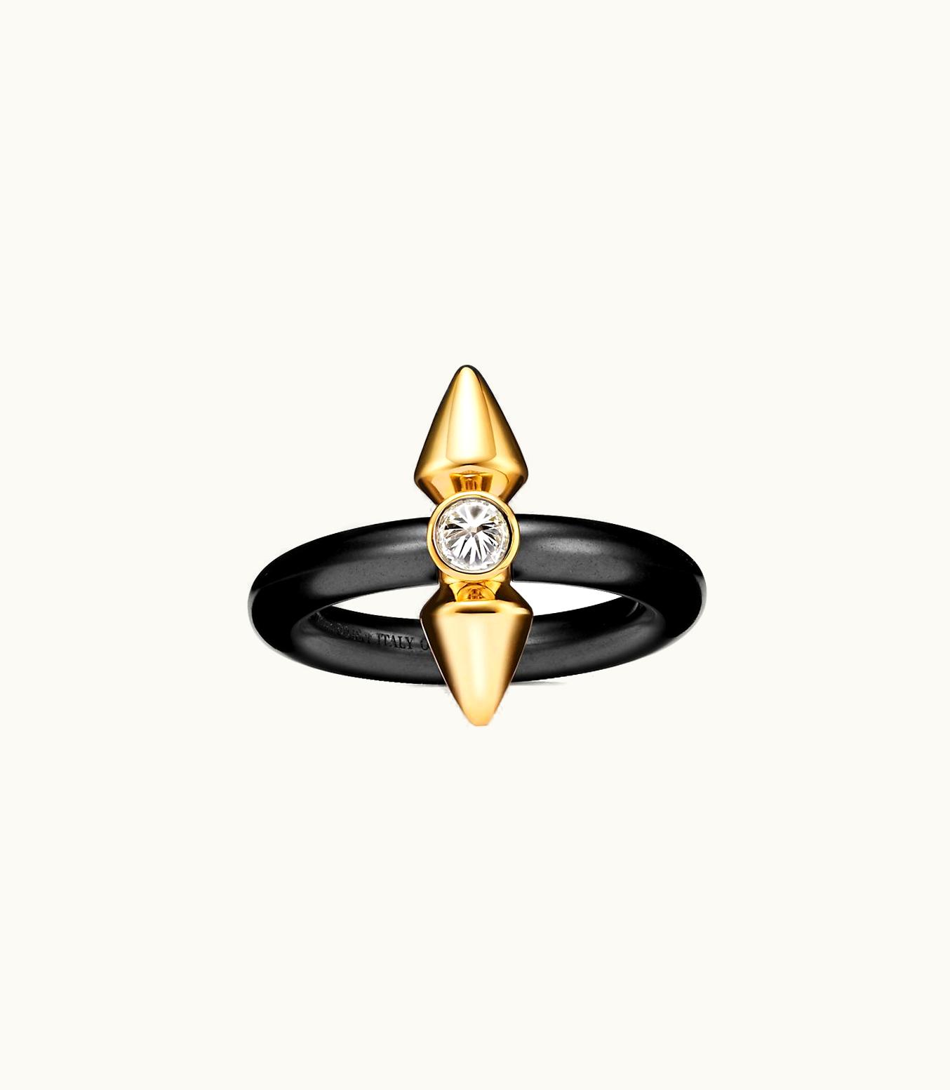 Tiffany & Co Tiffany Titan By Pharrell Williams Ring In Titanium And Gold With A Diamond