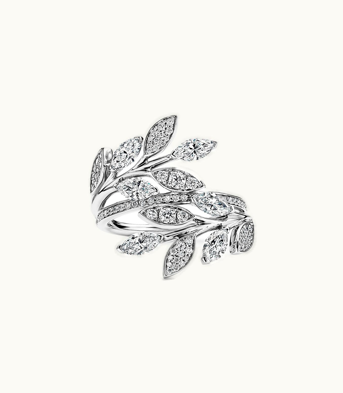 Tiffany & Co Tiffany Victoria® Diamond Vine Bypass Ring In Platinum