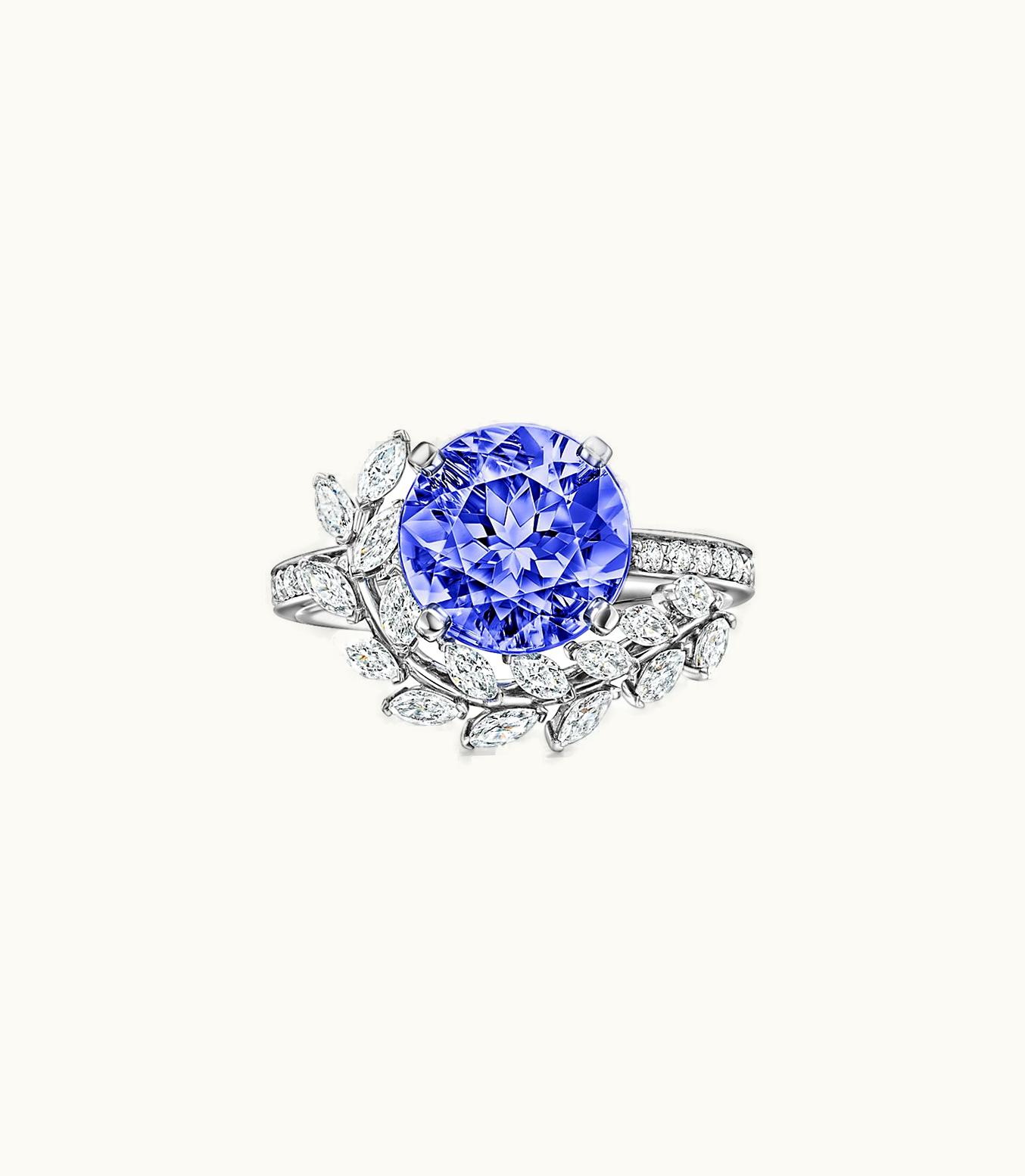 Tiffany & Co Tiffany Victoria® Vine Ring In Platinum With A Tanzanite And Diamonds