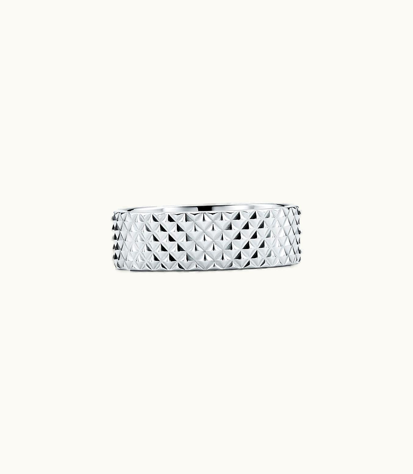 Tiffany & Co Diamond Point Wide Ring In Sterling Silver