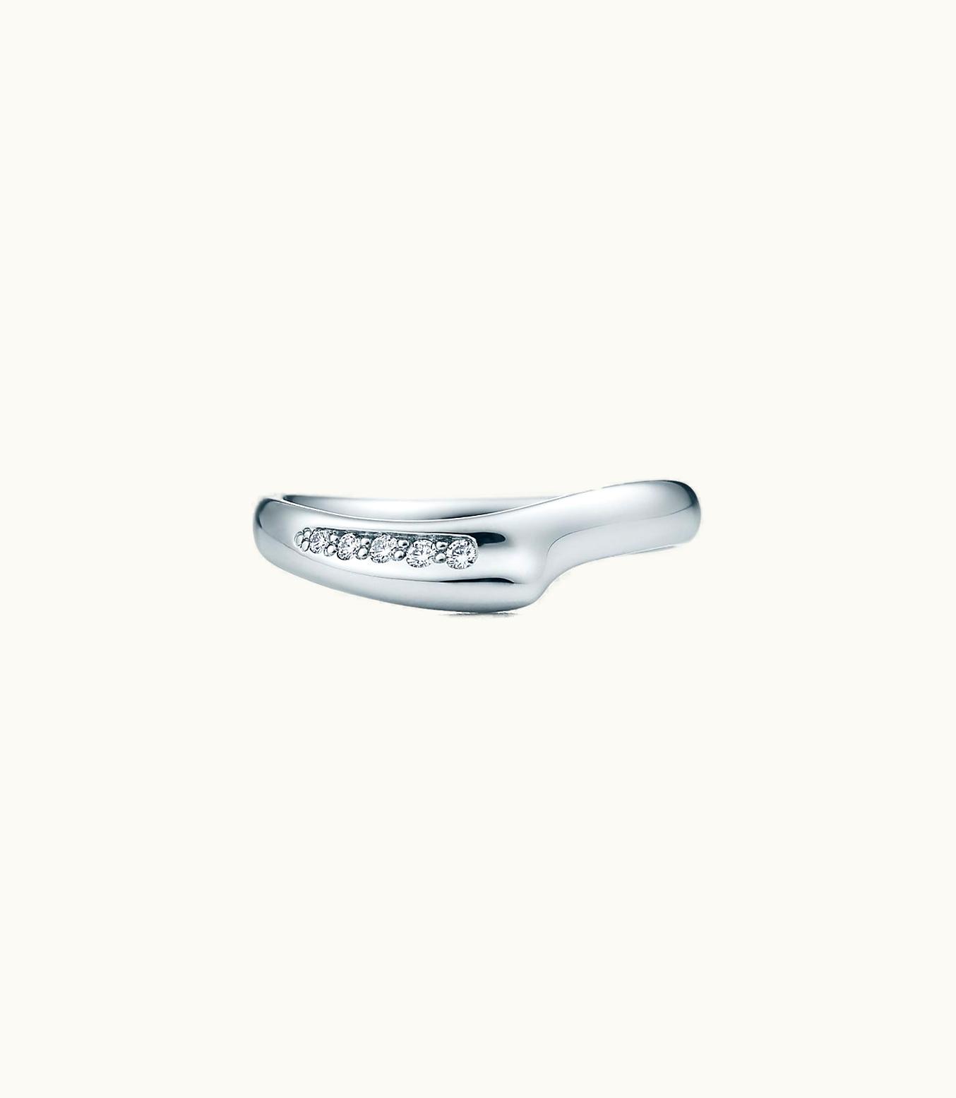 Tiffany & Co Elsa Peretti® Open Heart Band Ring In Platinum With Diamonds