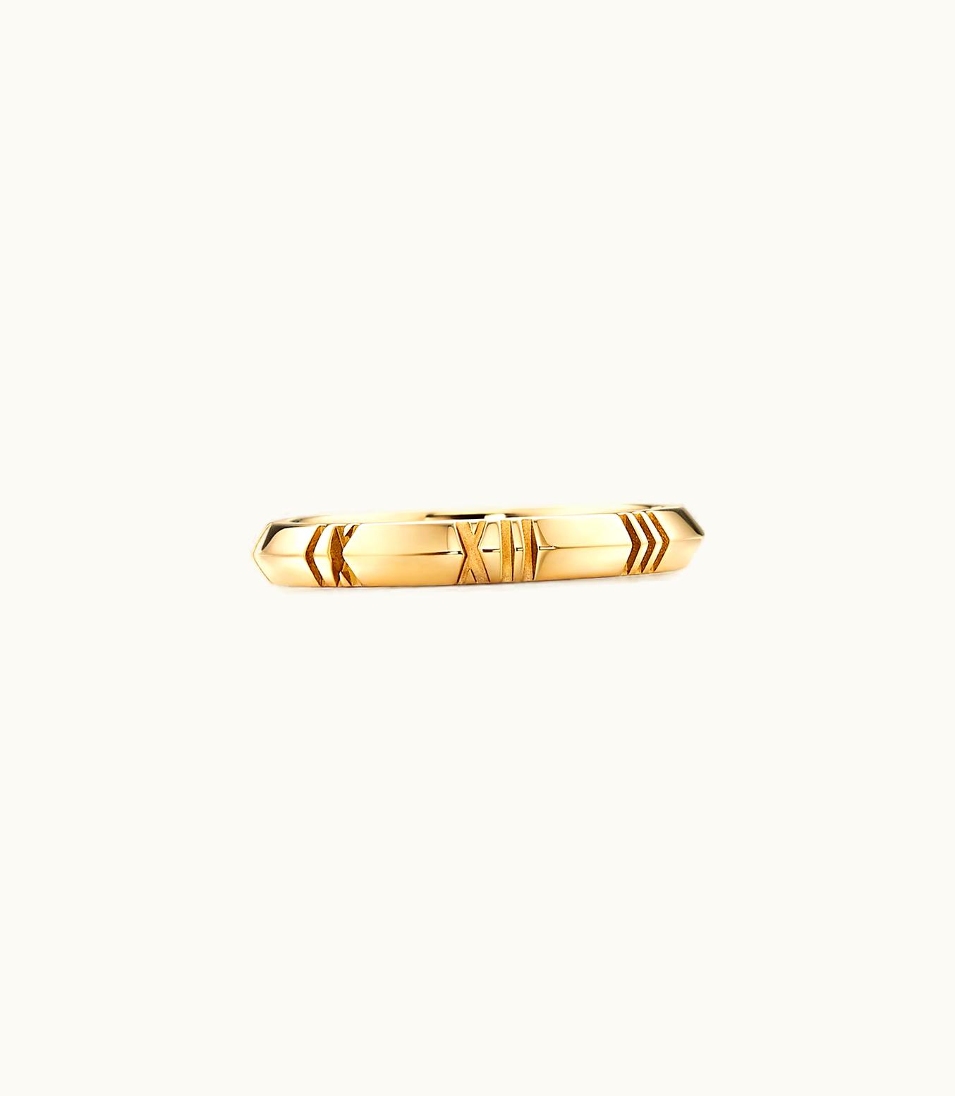 Tiffany & Co Atlas® X Closed Narrow Ring In Yellow Gold, 3 Mm Wide