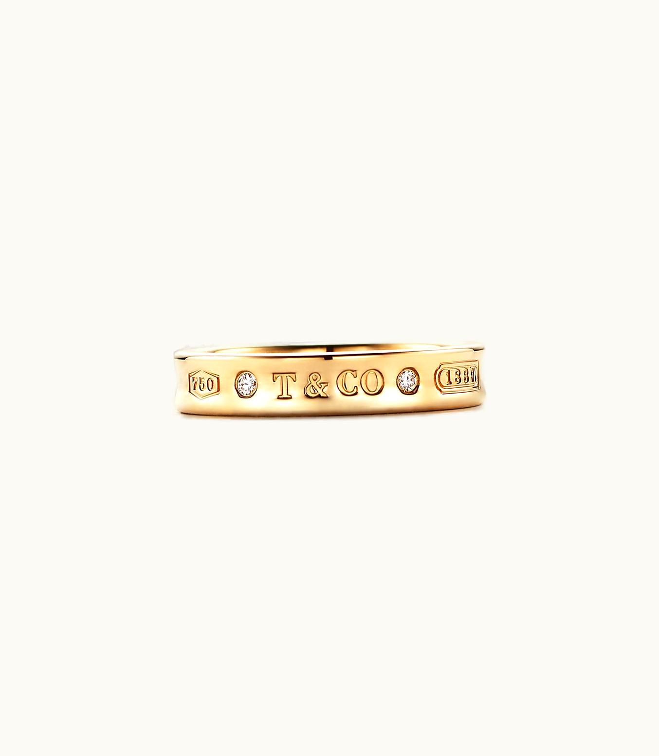 Tiffany & Co Tiffany 1837™ Ring In Yellow Gold With Diamonds, Narrow