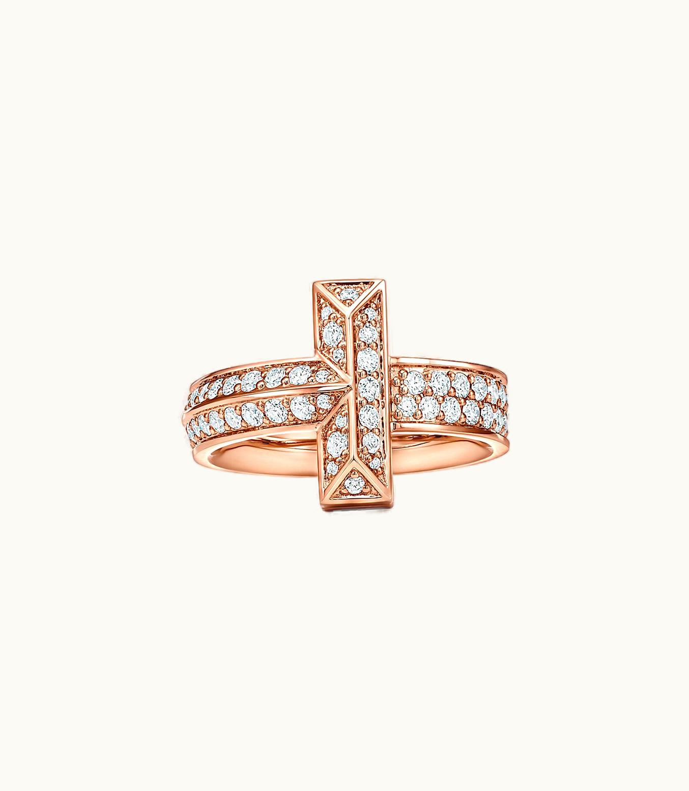 Tiffany & Co Tiffany T T1 Ring In Rose Gold With Diamonds, 4.5 Mm