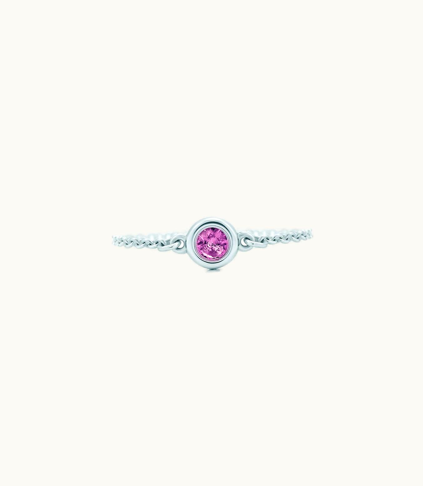 Tiffany & Co Elsa Peretti® Color By The Yard Ring In Silver With A Pink Sapphire