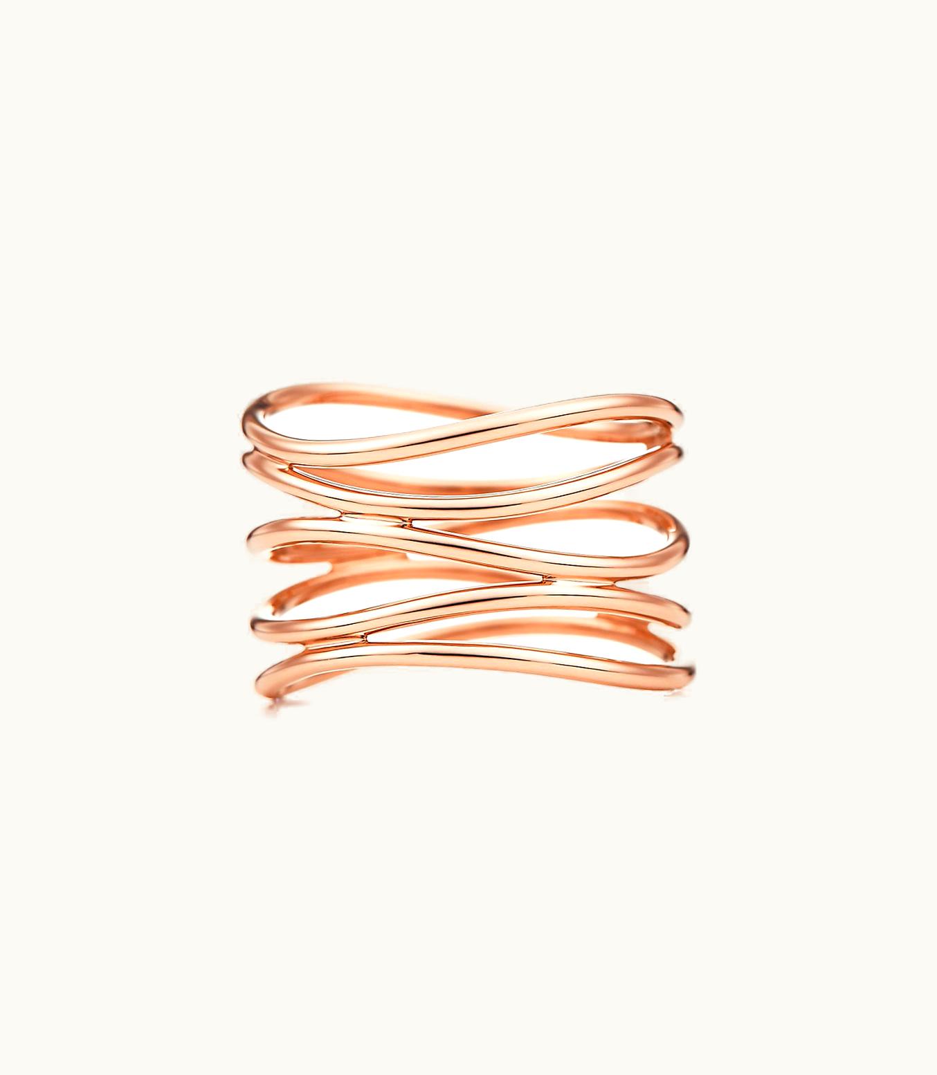 Tiffany & Co Elsa Peretti® Wave Five-Row Ring In 18K Rose Gold