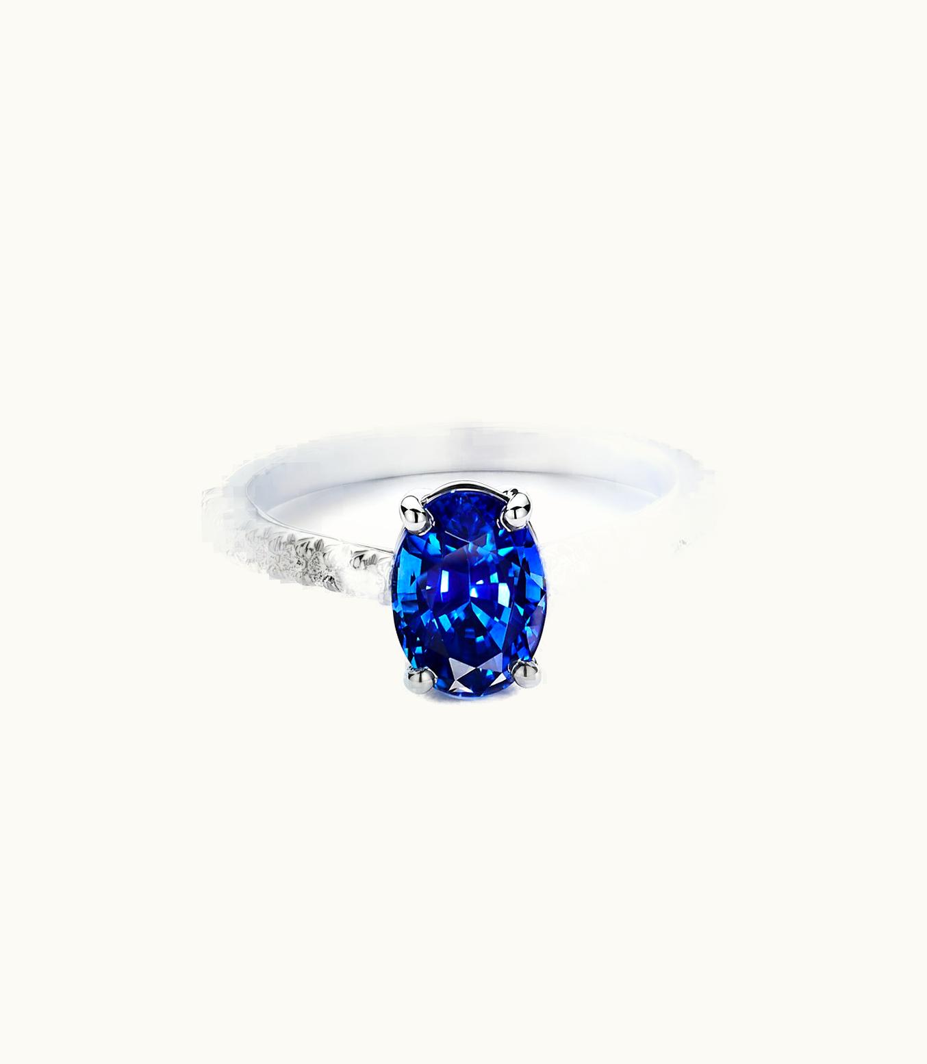 Tiffany & Co Tiffany Novo® Oval Sapphire Ring In Platinum With Pavé Diamonds
