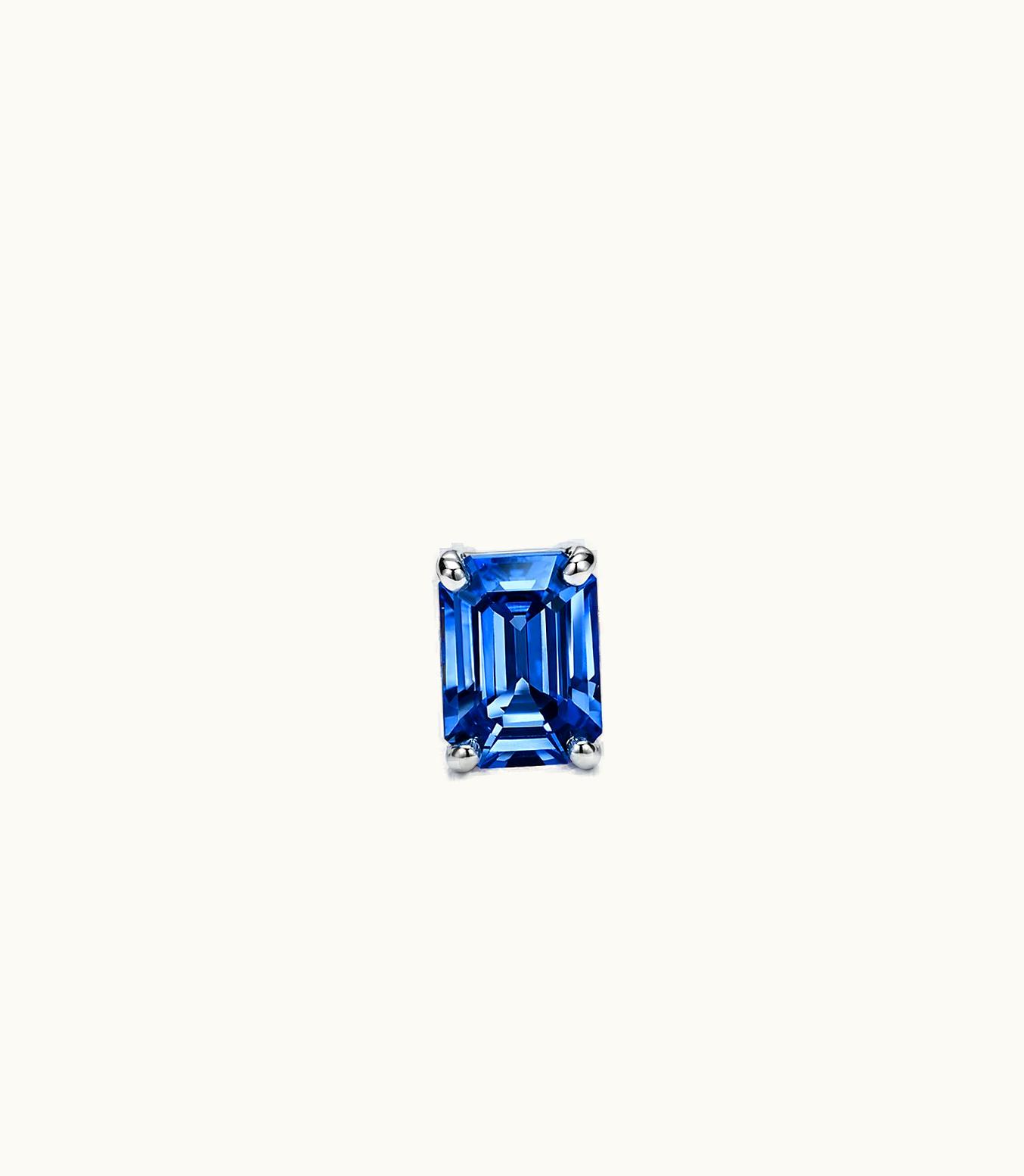 Tiffany & Co Tiffany Novo® Emerald-Cut Sapphire Ring In Platinum With Pavé Diamonds