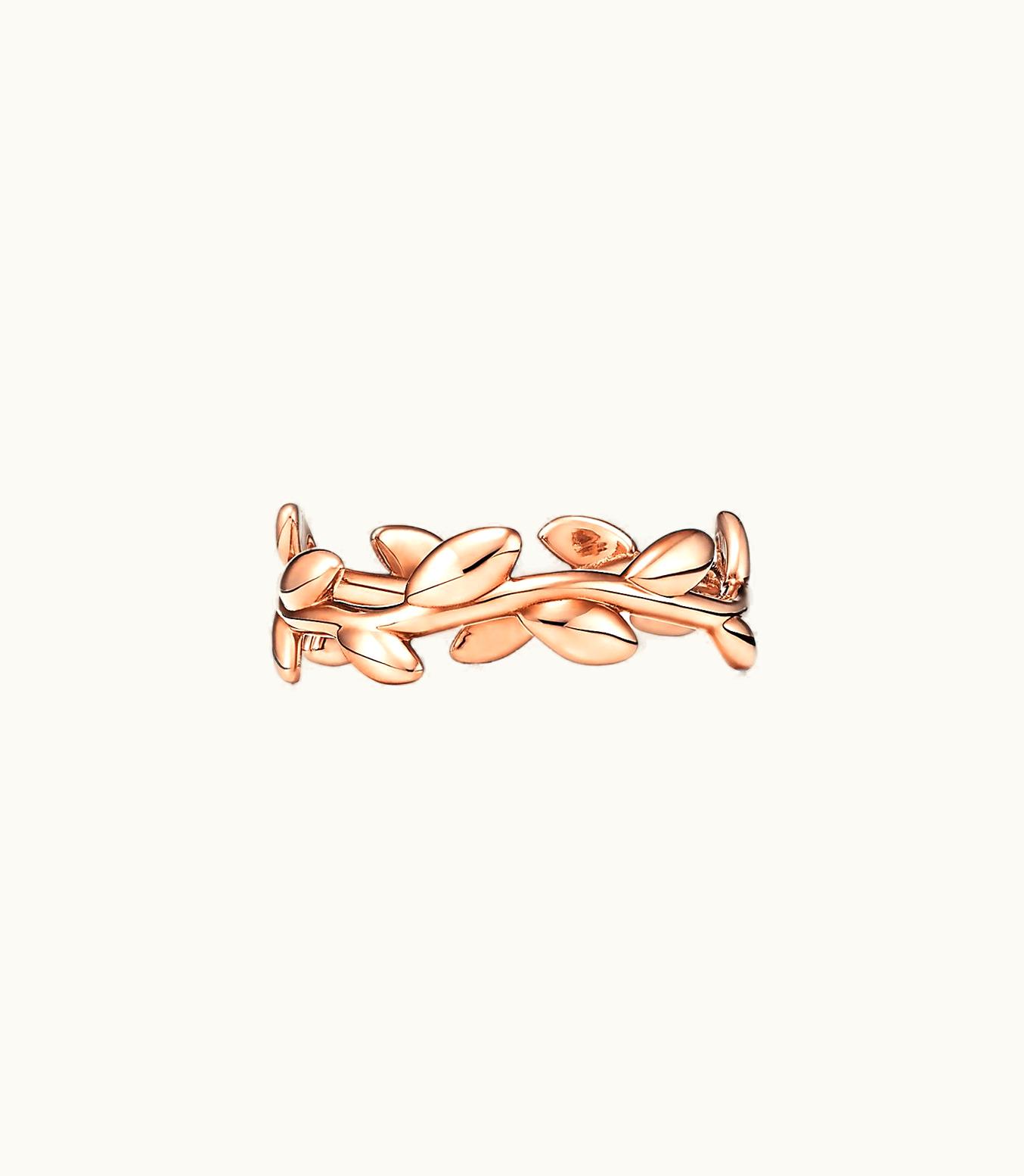 Tiffany & Co Paloma Picasso® Olive Leaf Band Ring In Rose Gold, Narrow