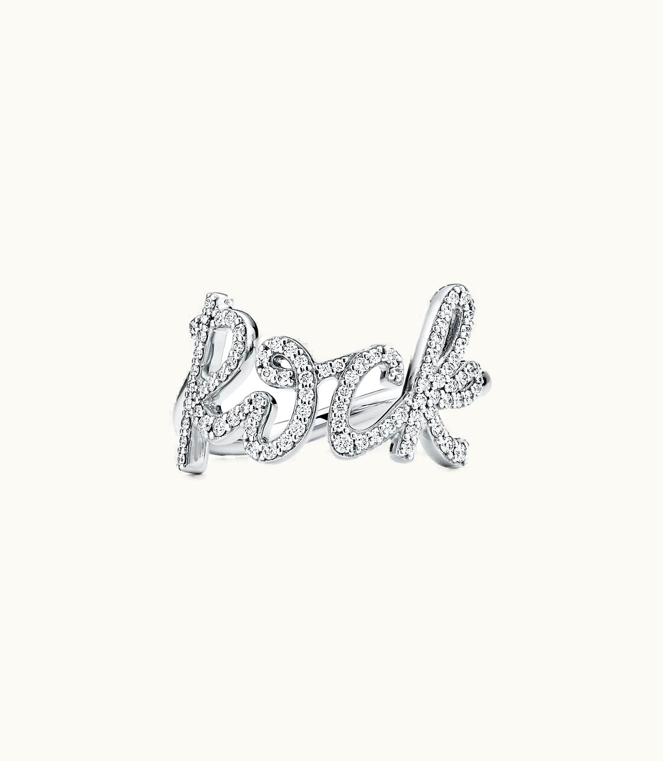Tiffany & Co Paloma's Graffiti Rock Ring In White Gold With Diamonds, Small