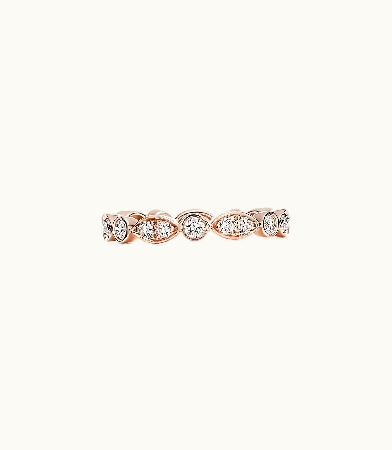 Tiffany & Co Tiffany Jazz™ Band Ring In 18Ct Rose Gold With Diamonds