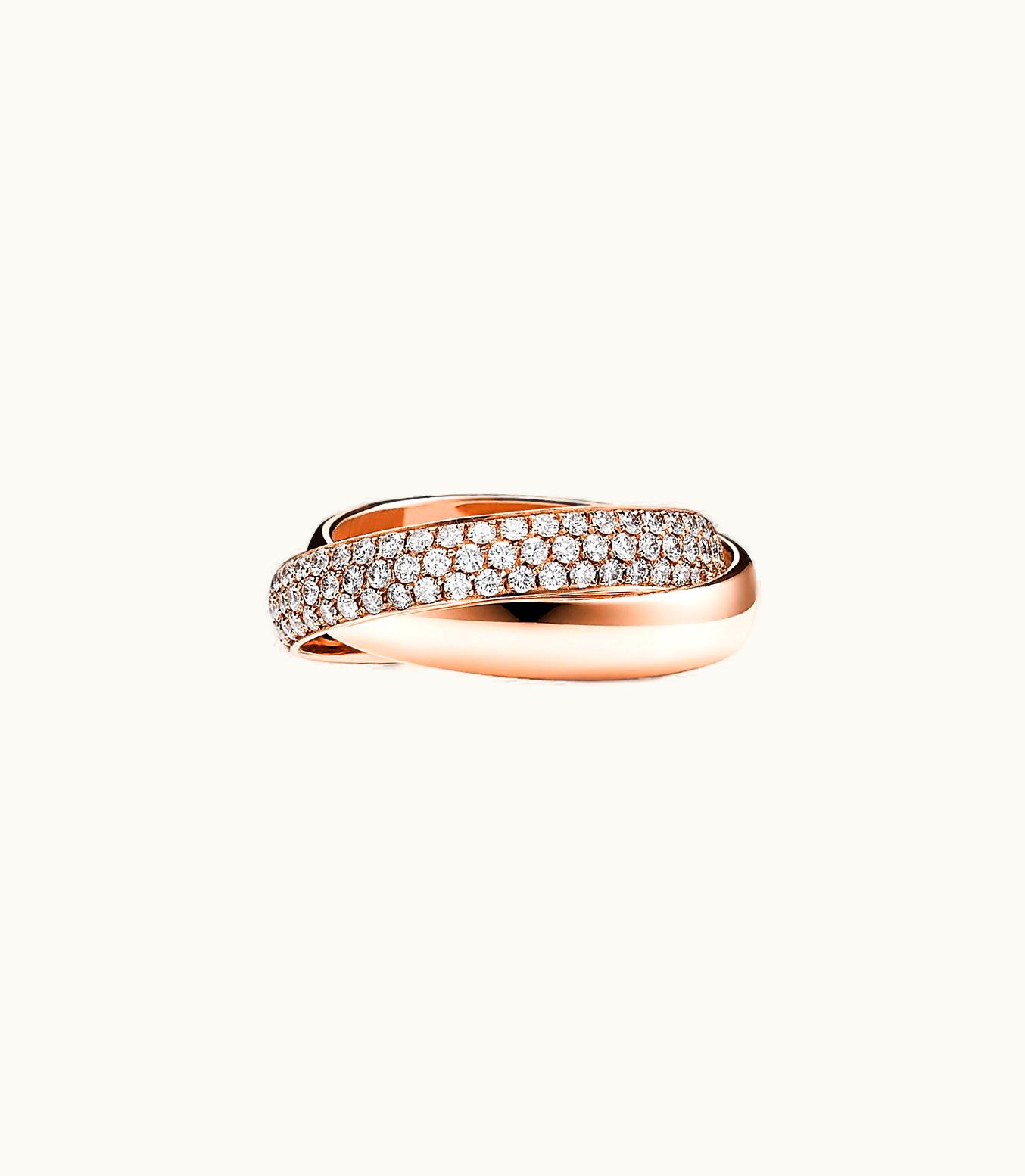 Tiffany & Co Paloma's Melody Two-Band Ring In 18K Rose Gold With Diamonds