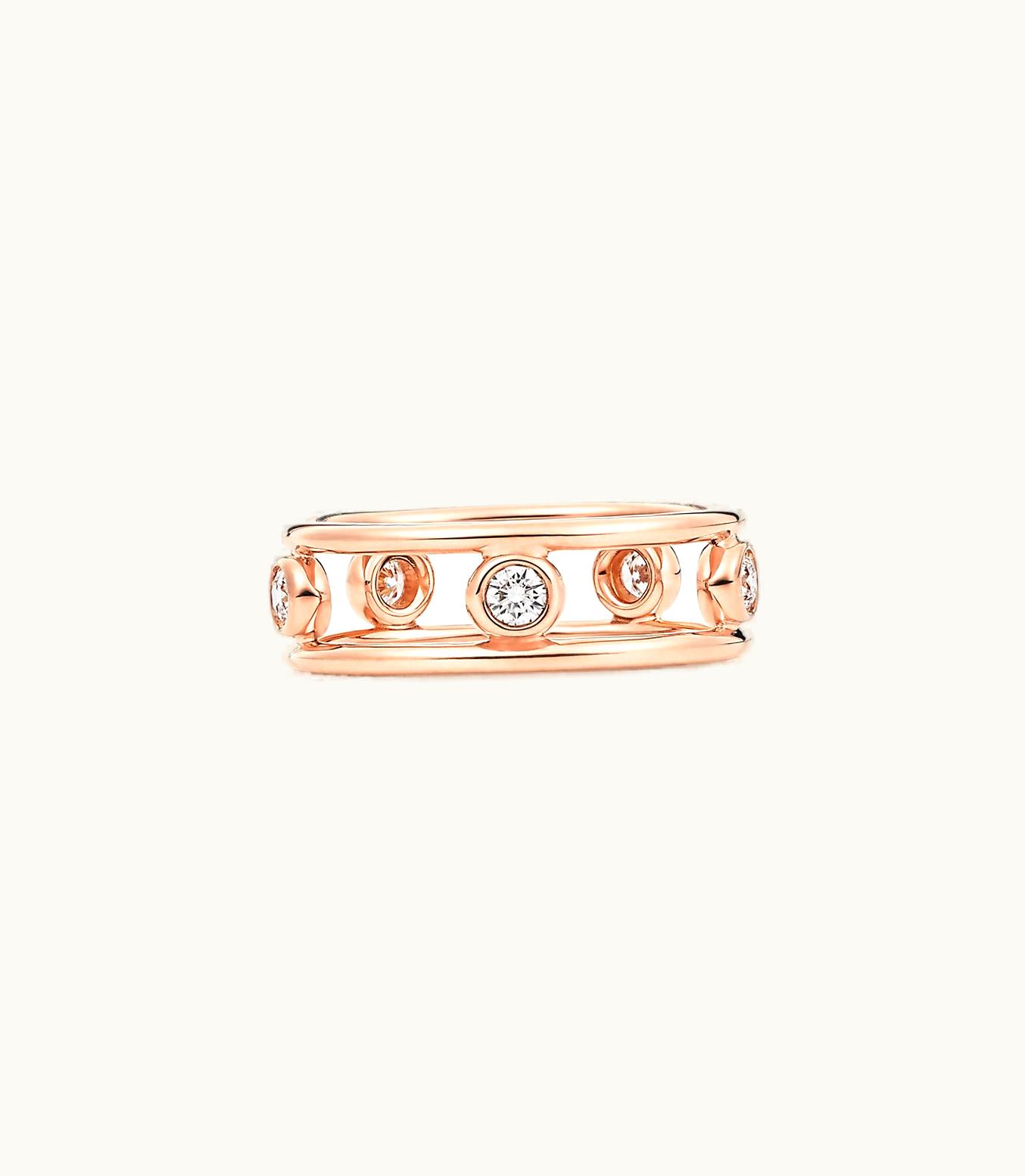 Tiffany & Co Elsa Peretti® Diamonds By The Yard® Ring In 18C Rose Gold With Diamonds