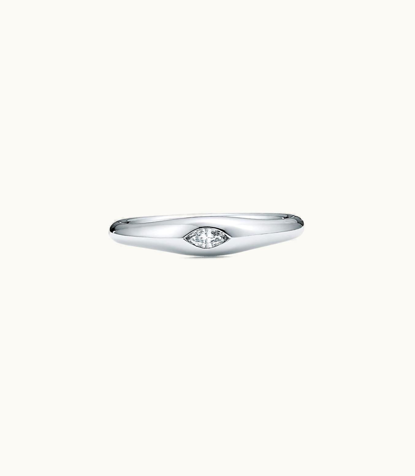 Tiffany & Co Elsa Peretti® Marquise Band Ring In Platinum With A Diamond