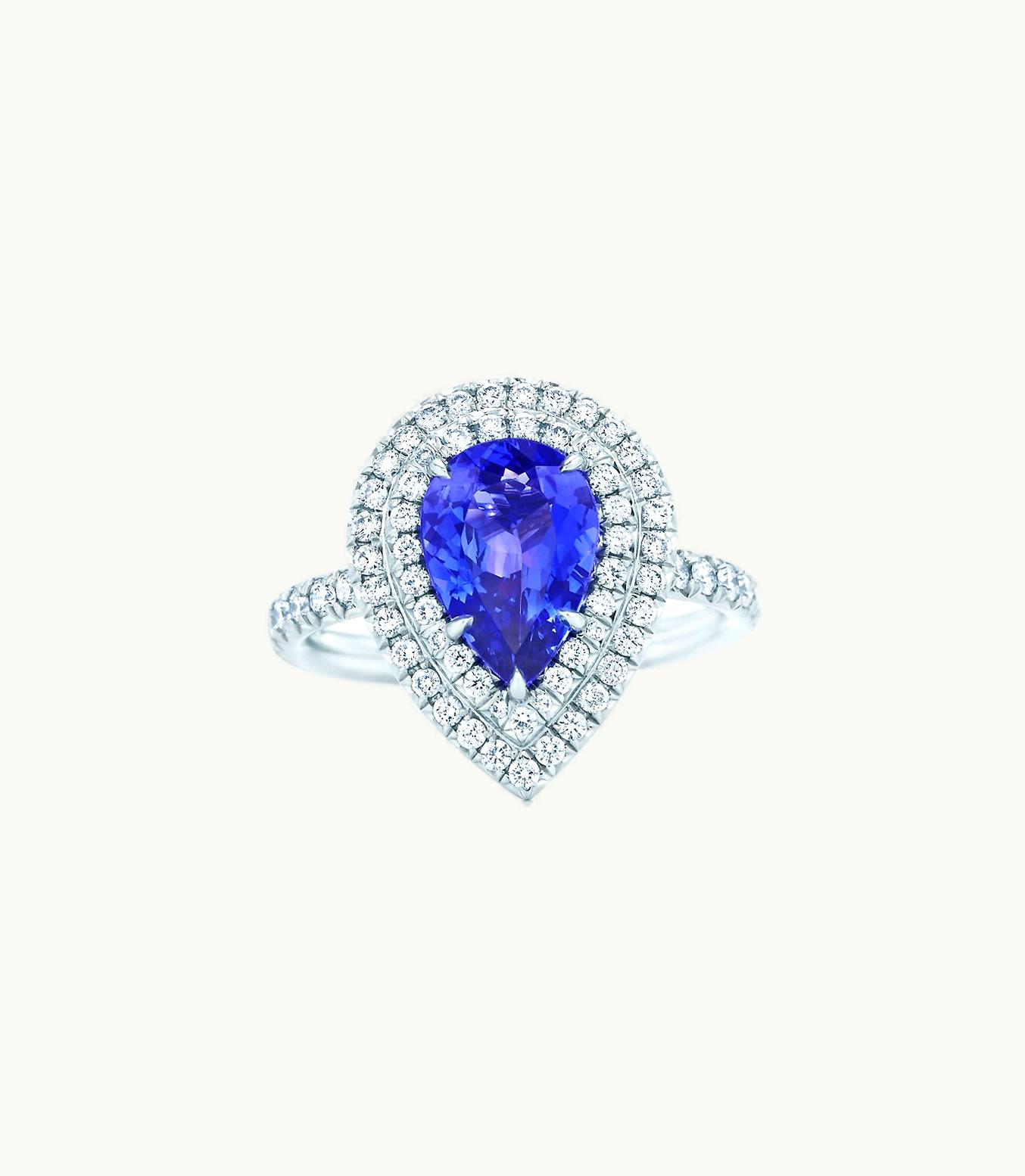 Tiffany & Co Tiffany Soleste Ring In Platinum With Diamonds And A Tanzanite