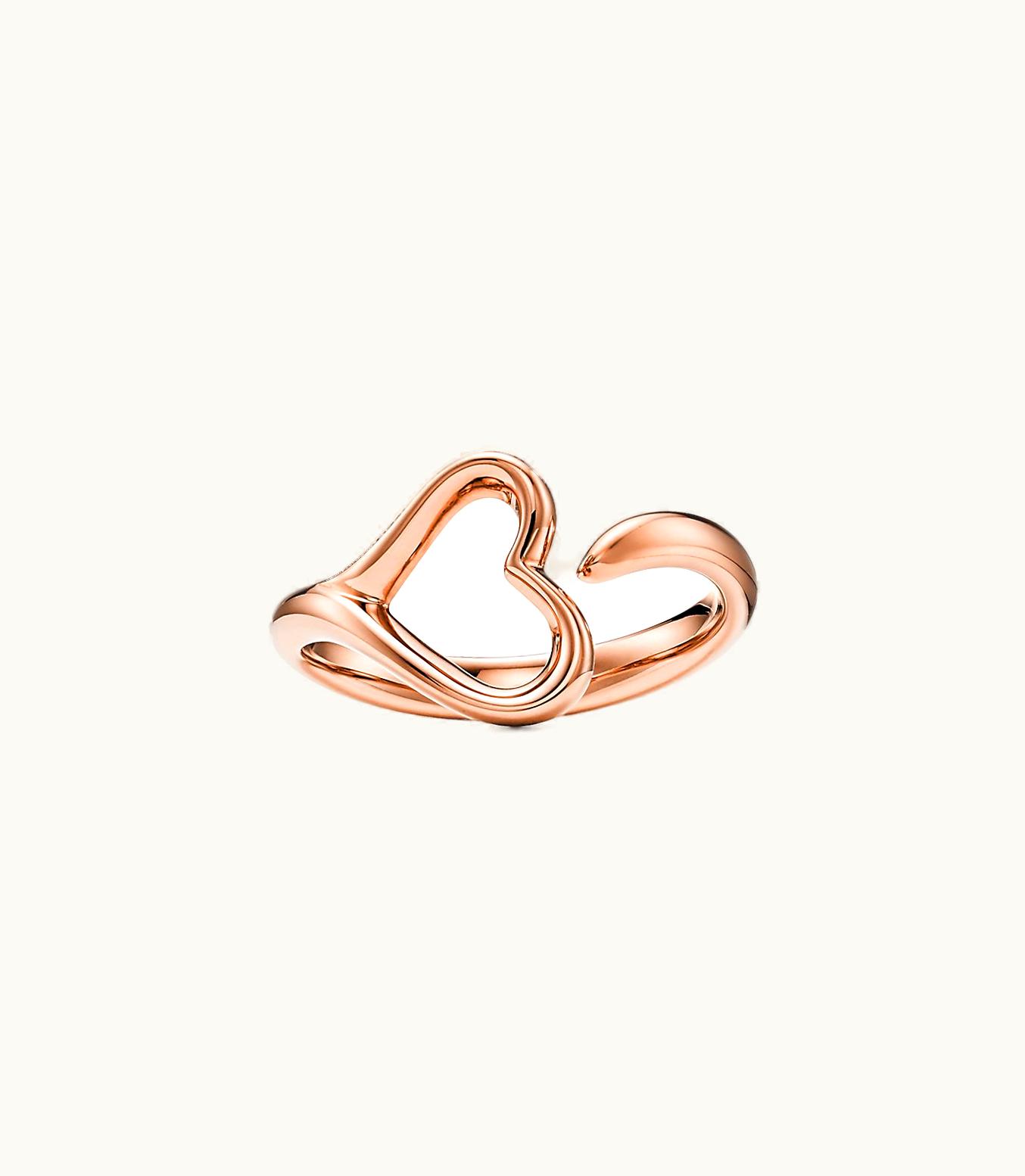 Tiffany & Co Elsa Peretti® Open Heart Ring In 18K Rose Gold, Small