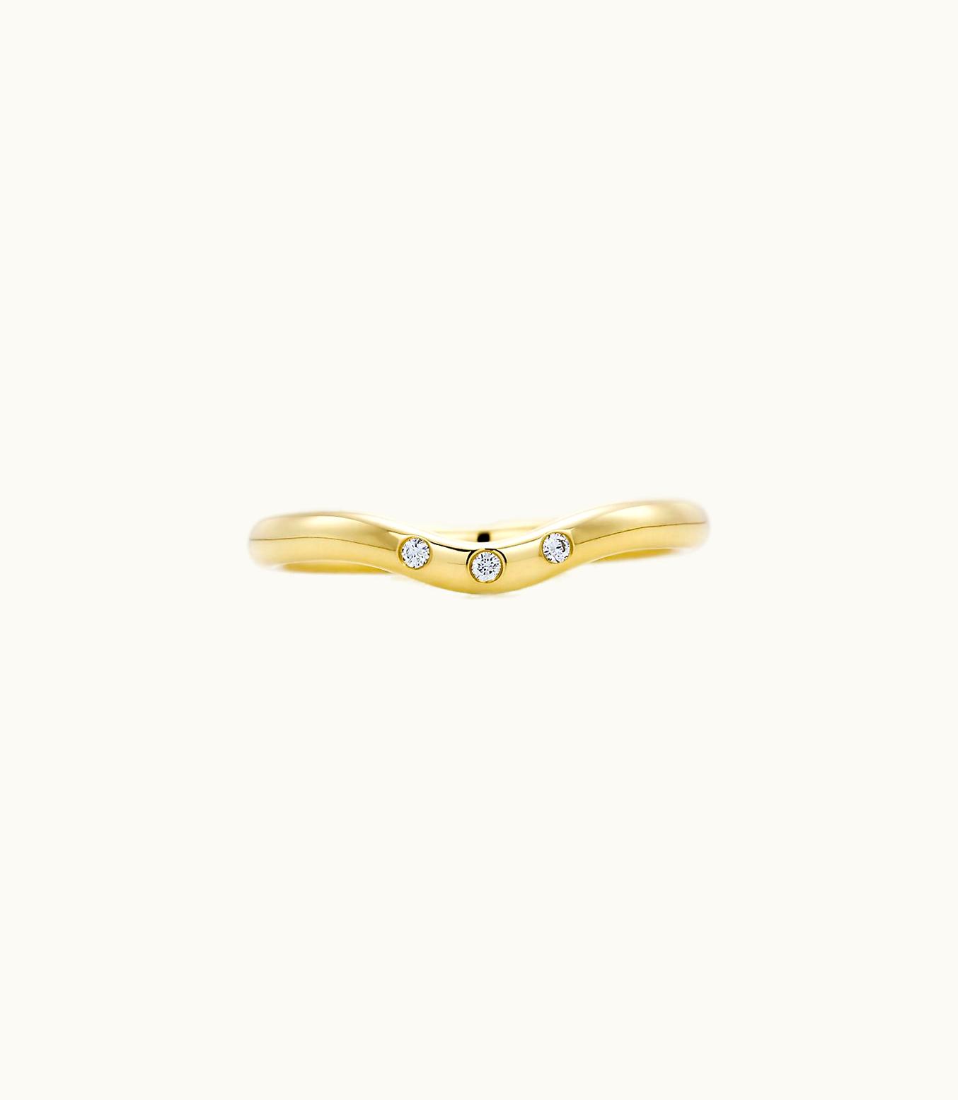 Tiffany & Co Elsa Peretti® Wedding Band Ring With Diamonds In 18K Gold