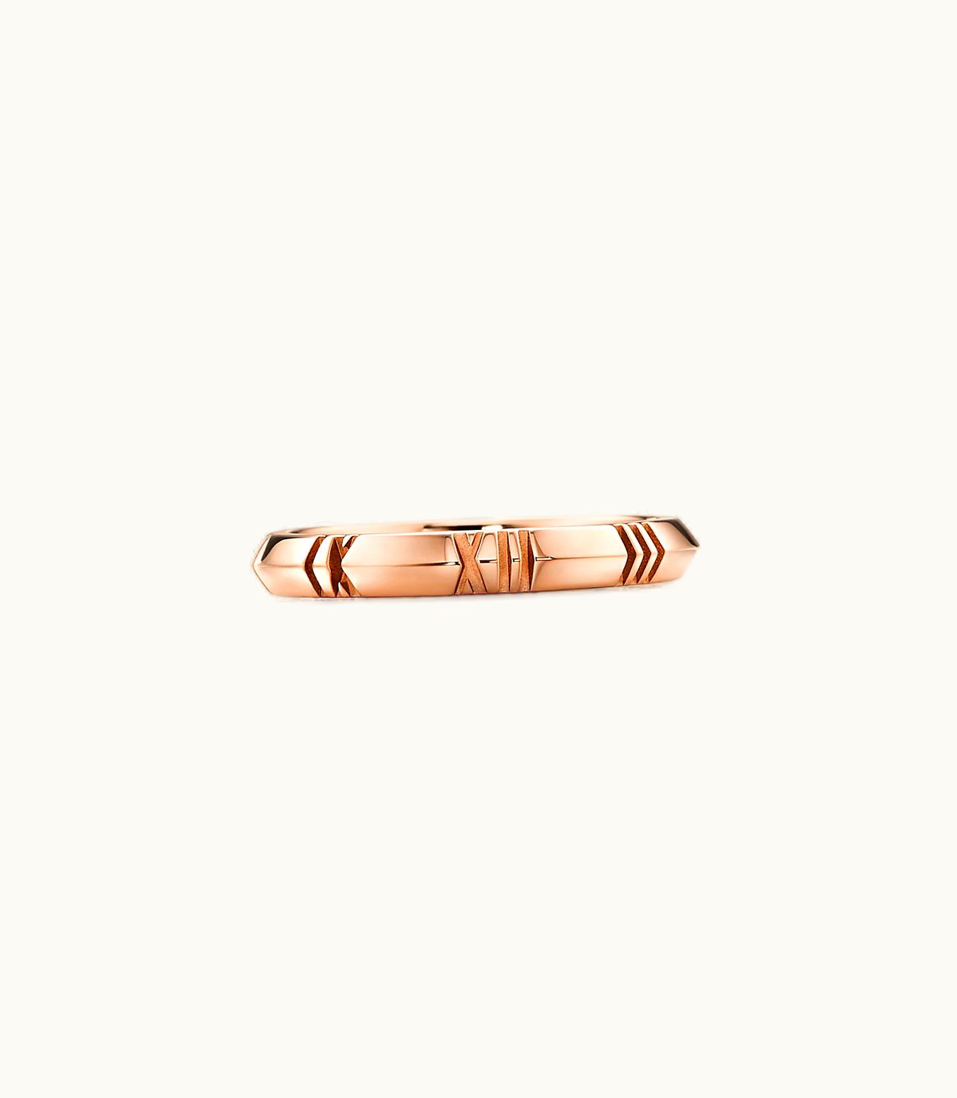 Tiffany & Co Atlas® X Closed Narrow Ring In Rose Gold, 3 Mm Wide
