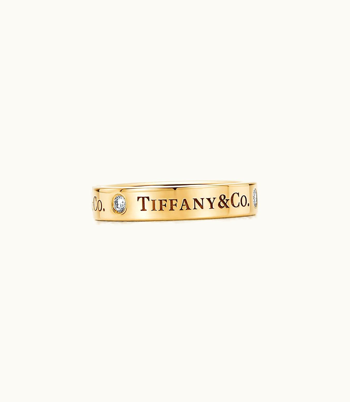 Tiffany & Co Tiffany & Co.® Band Ring In 18K Gold With Diamonds, 4 Mm