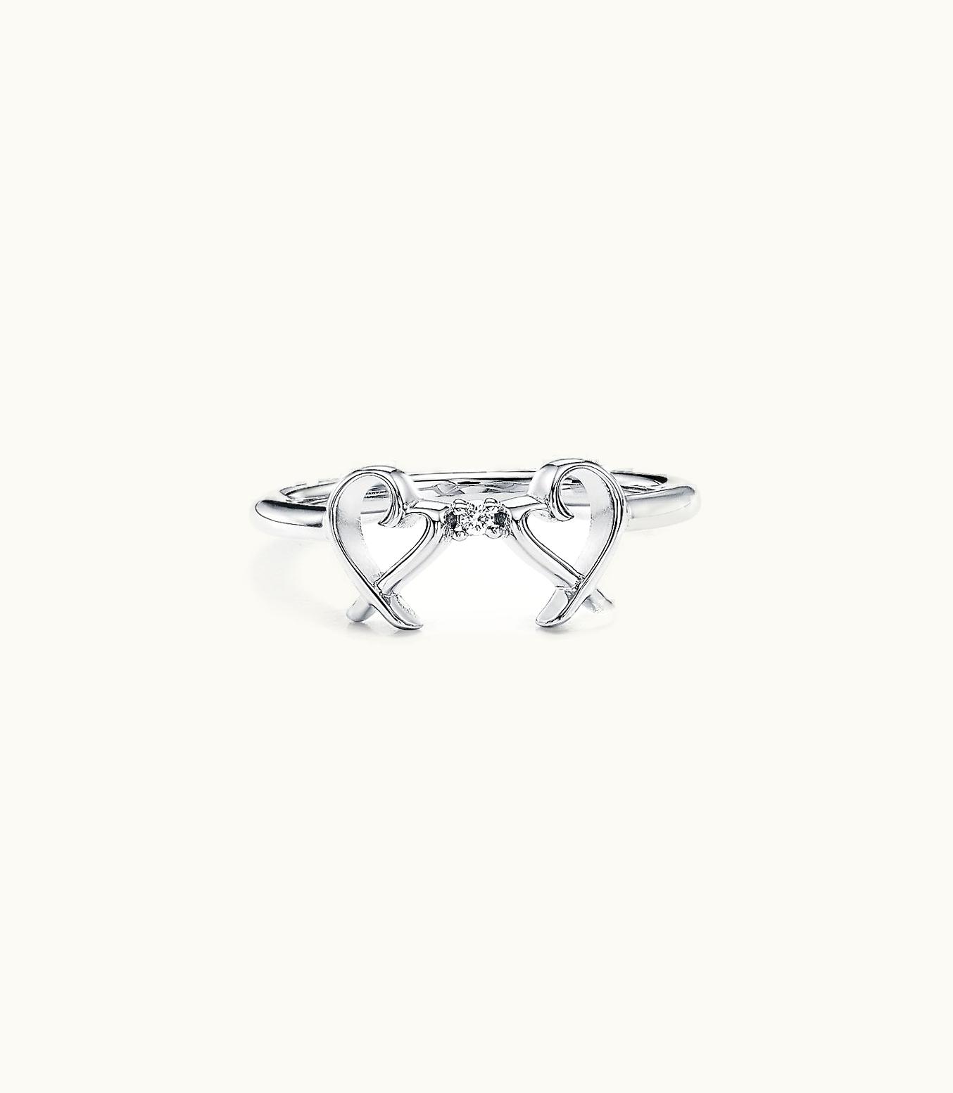 Tiffany & Co Paloma Picasso® Double Loving Heart Ring In Sterling Silver With A Diamond