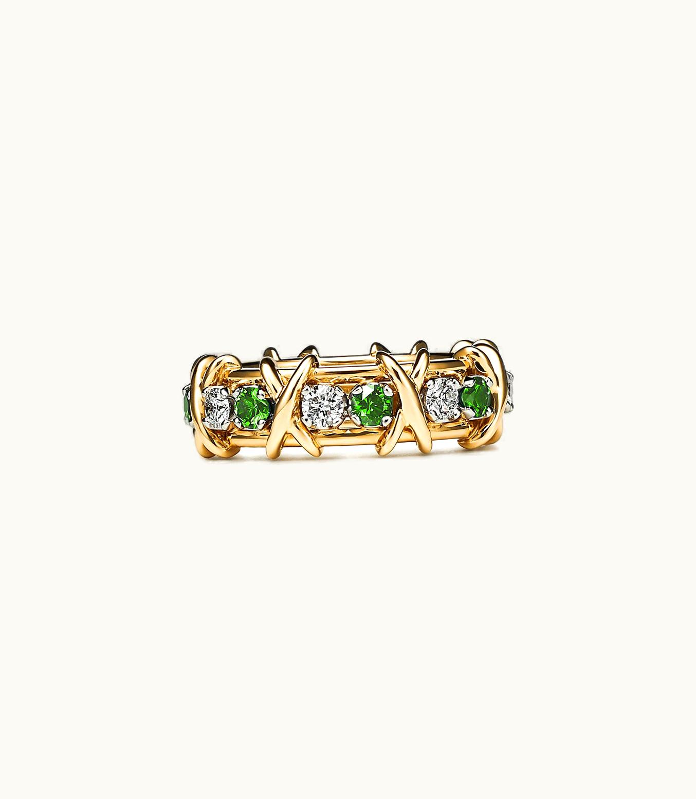 Tiffany & Co Tiffany & Co. Schlumberger Eighteen Stone Ring With Diamonds And Tsavorites