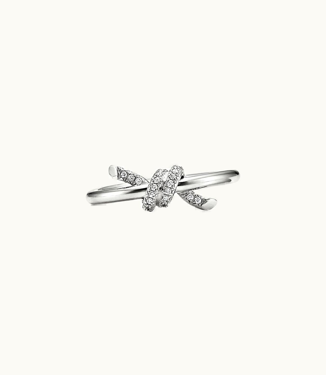 Tiffany & Co Tiffany Knot Ring In White Gold With Diamonds