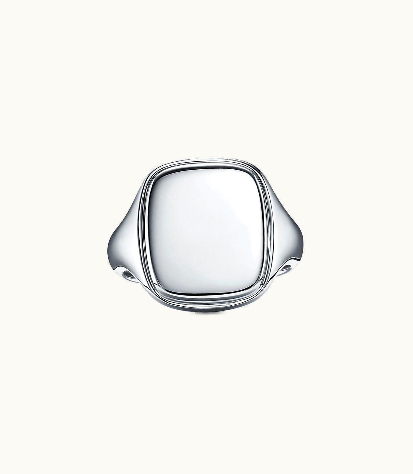 Tiffany & Co Square Signet Ring In Sterling Silver, 18 Mm Wide