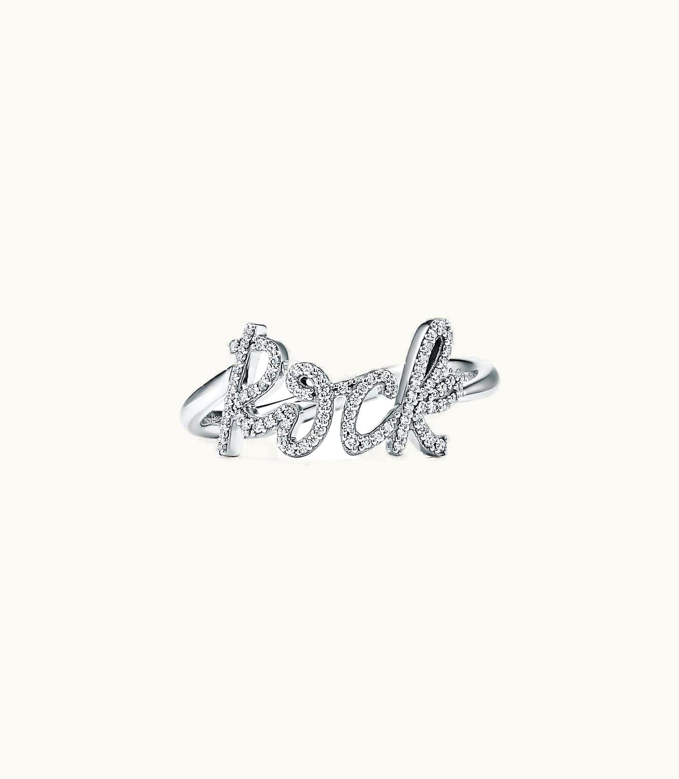 Tiffany & Co Paloma's Graffiti Rock Ring In White Gold With Diamonds, Mini