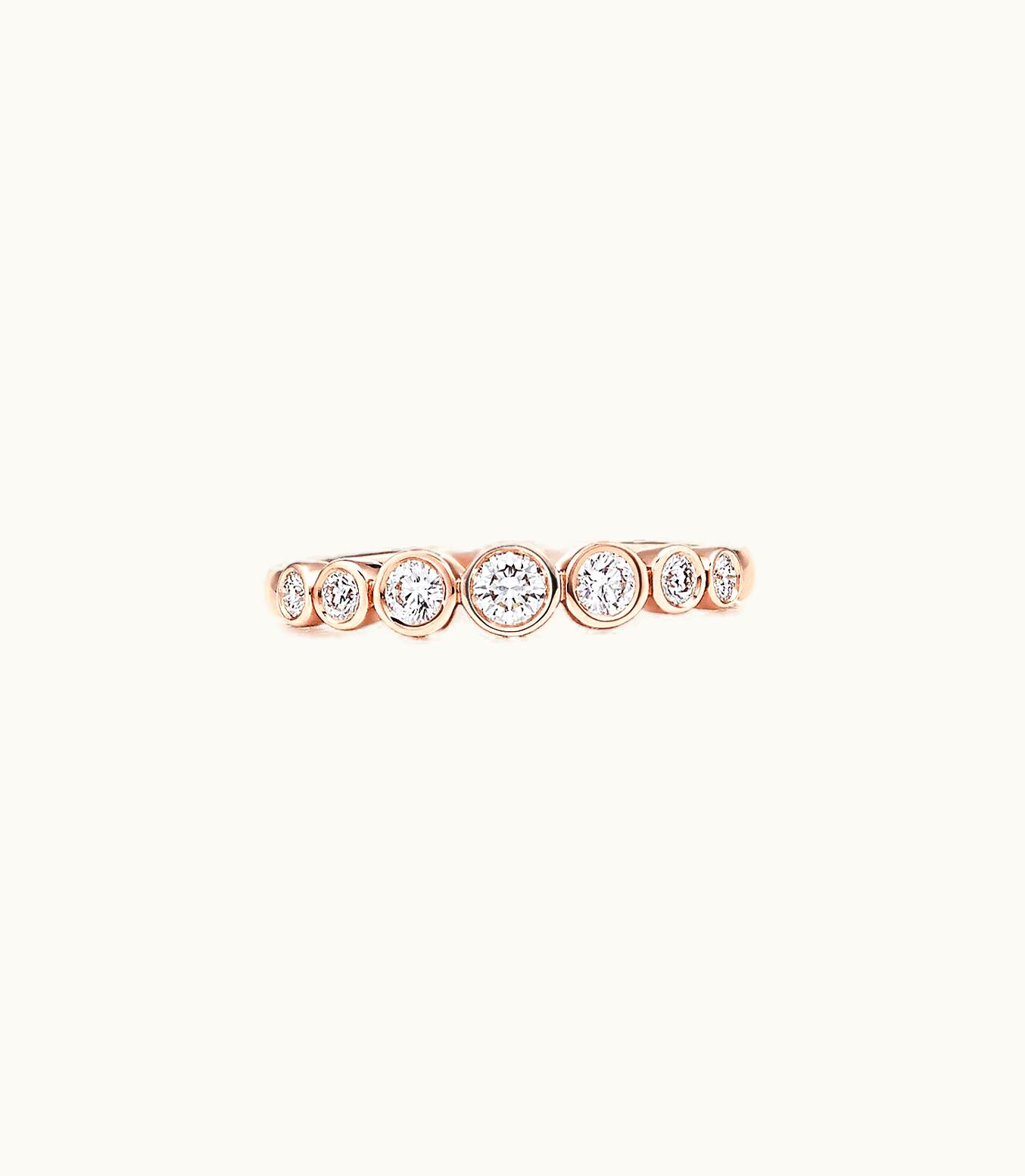 Tiffany & Co Tiffany Jazz™ Graduated Band Ring In 18K Rose Gold With Diamonds