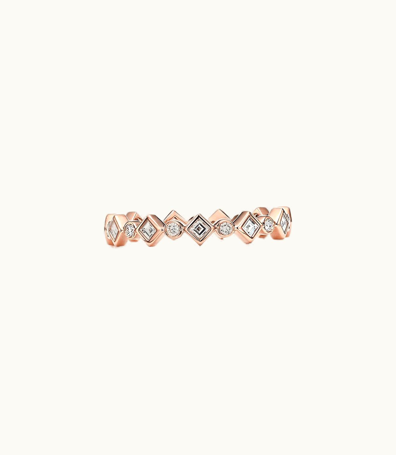 Tiffany & Co Tiffany Jazz™ Band Ring In 18Ct Rose Gold With Diamonds 61003118