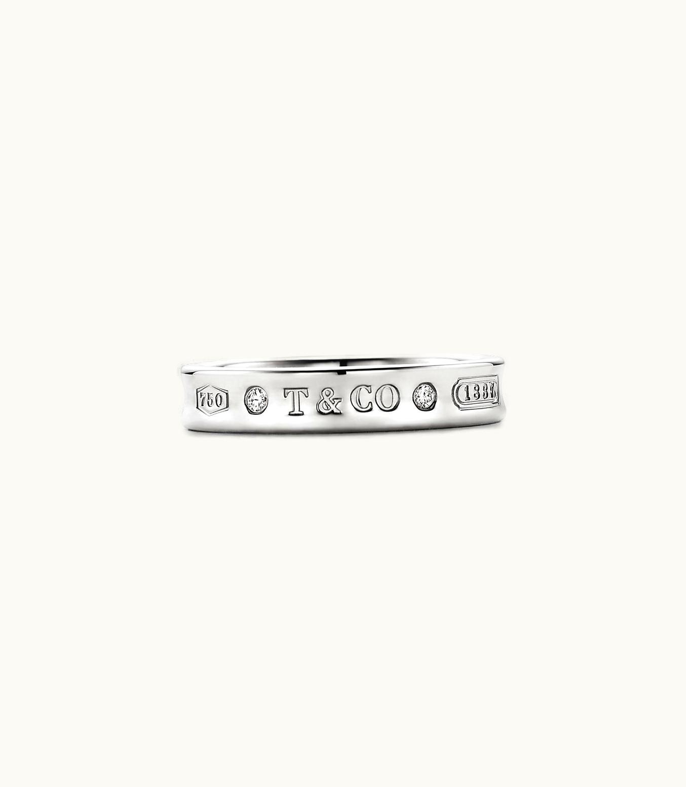 Tiffany & Co Tiffany 1837™ Ring In White Gold With Diamonds, Narrow