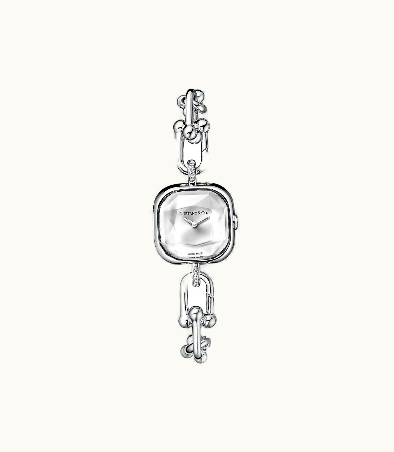 Tiffany & Co Tiffany Hardwear Watch In Sterling Silver And Steel With Diamonds