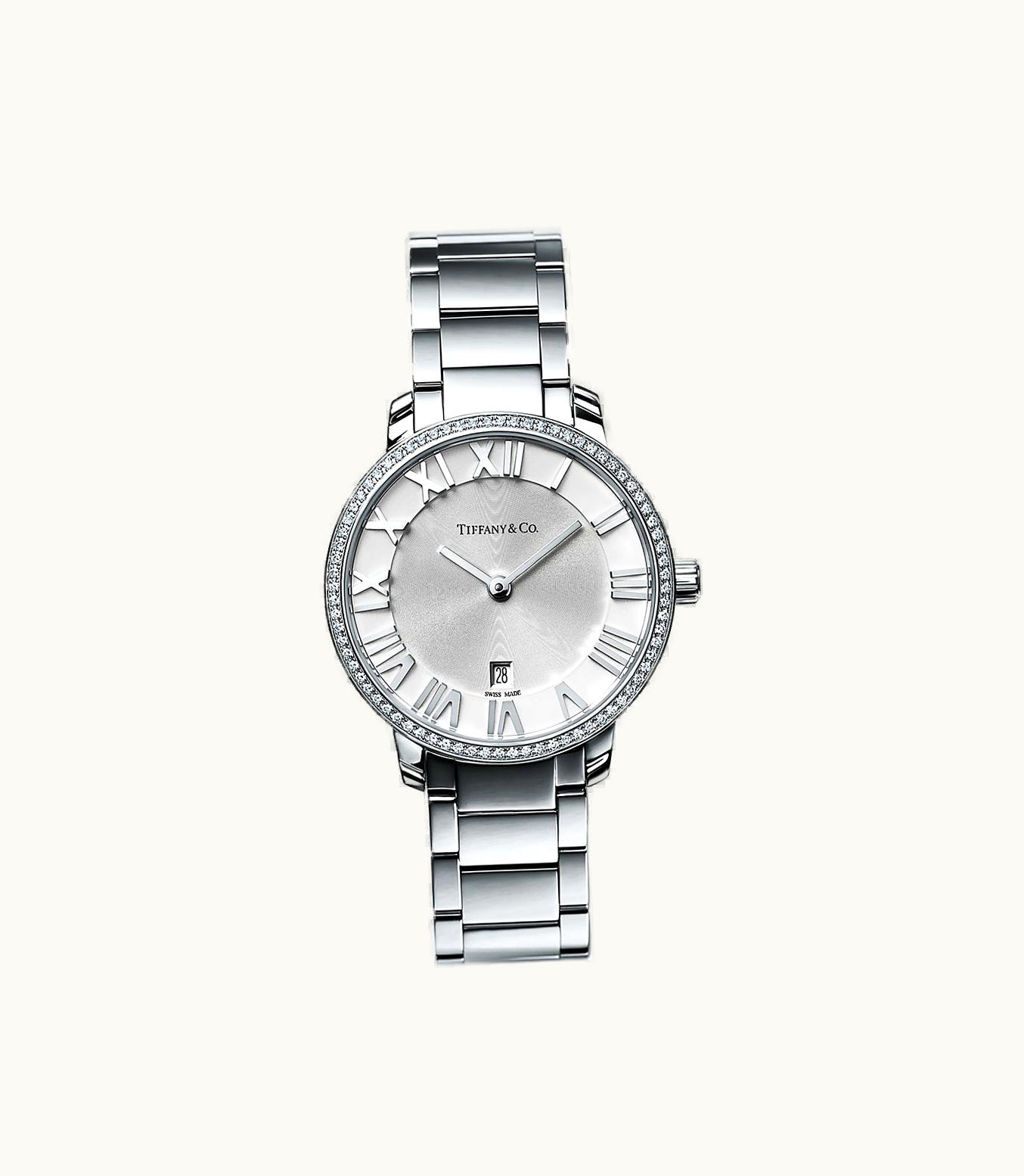 Tiffany & Co Atlas® 2-Hand 31 Mm Women's Watch In Stainless Steel With Diamonds