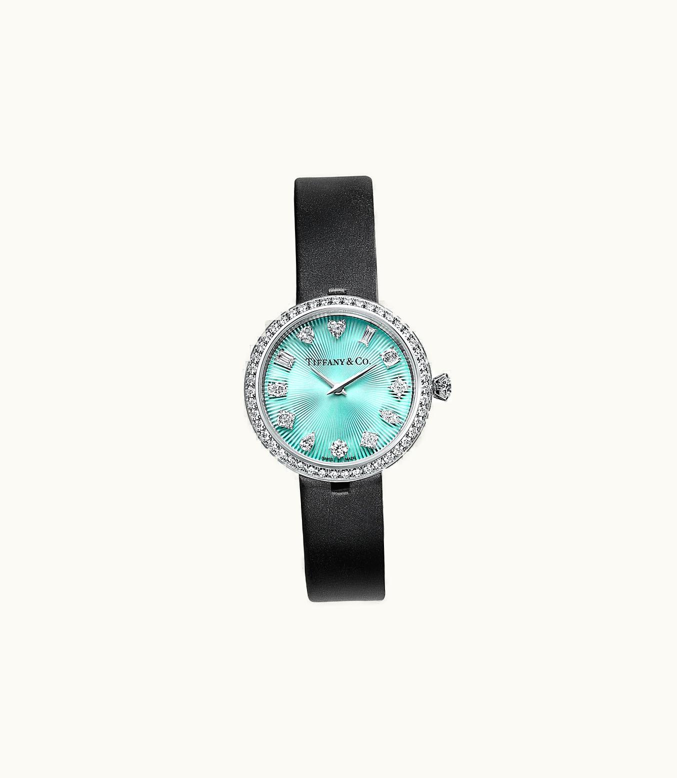 Tiffany & Co Tiffany Eternity 28 Mm Round Watch In White Gold With Diamonds