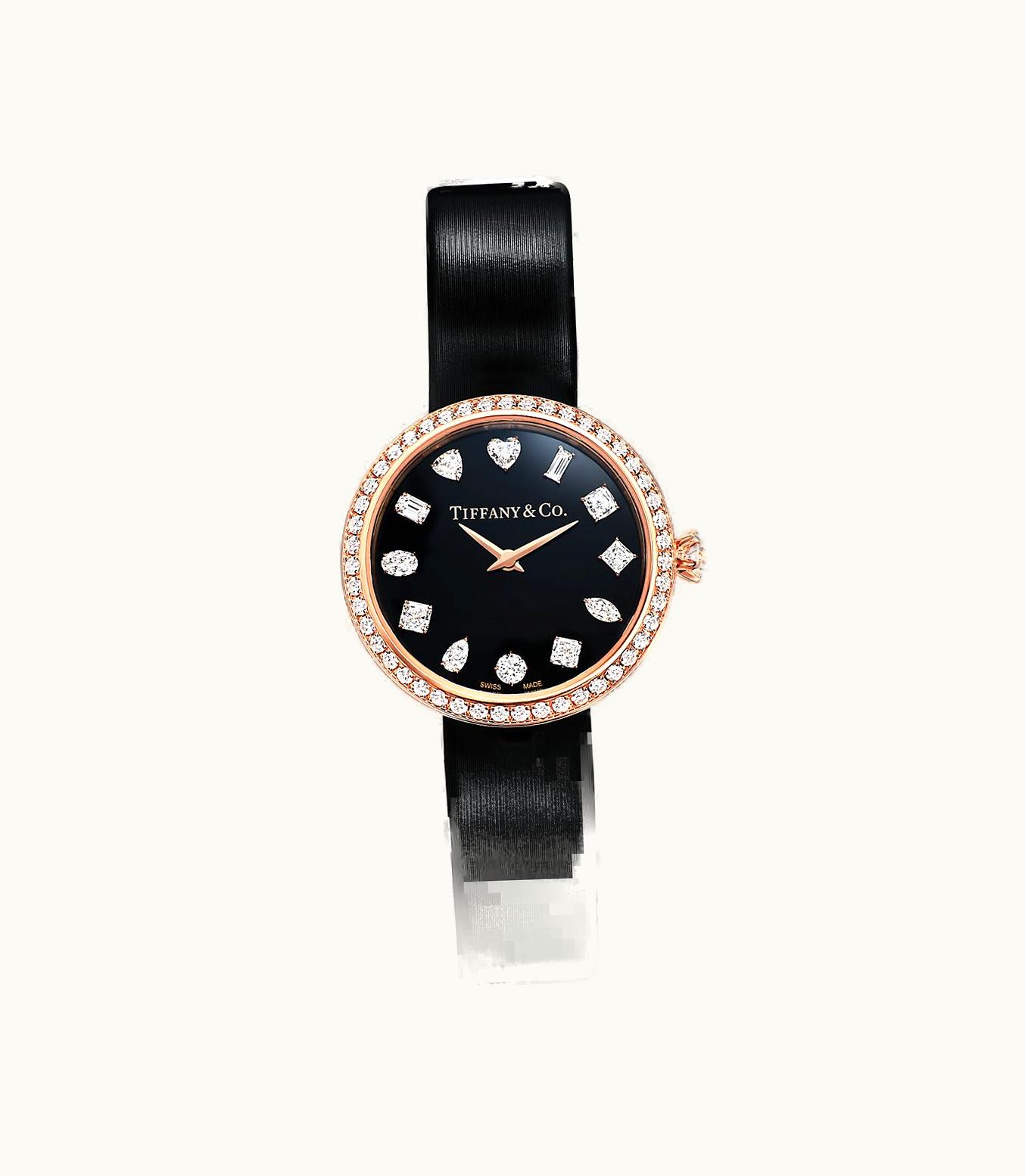 Tiffany & Co Tiffany Eternity 28 Mm Round Watch In Rose Gold With Diamonds