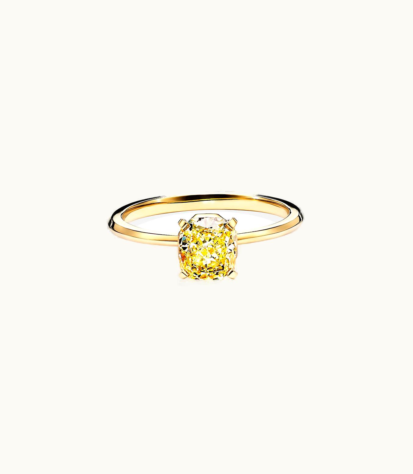 Tiffany & Co Tiffany True® Engagement Ring With A Cushion-Cut Yellow Diamond In 18K Yellow Gold
