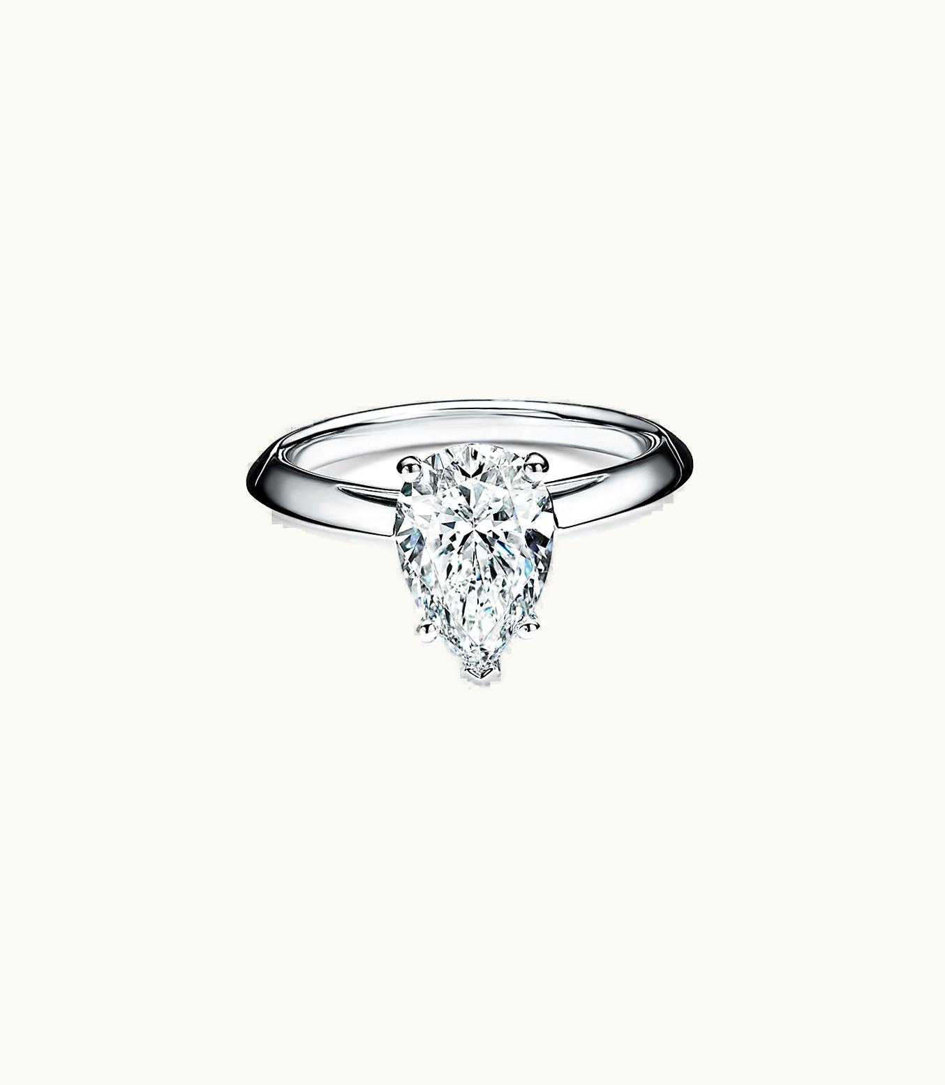 Tiffany & Co Pear-Shaped Diamond Engagement Ring In Platinum